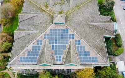 Solar panels have recently been installed on the roofs of Moulsecoomb Community Leisure Centre, Wayfield Avenue resource centre and Roundabout nursery. Image: Tim Rowkins via LinkedIn.