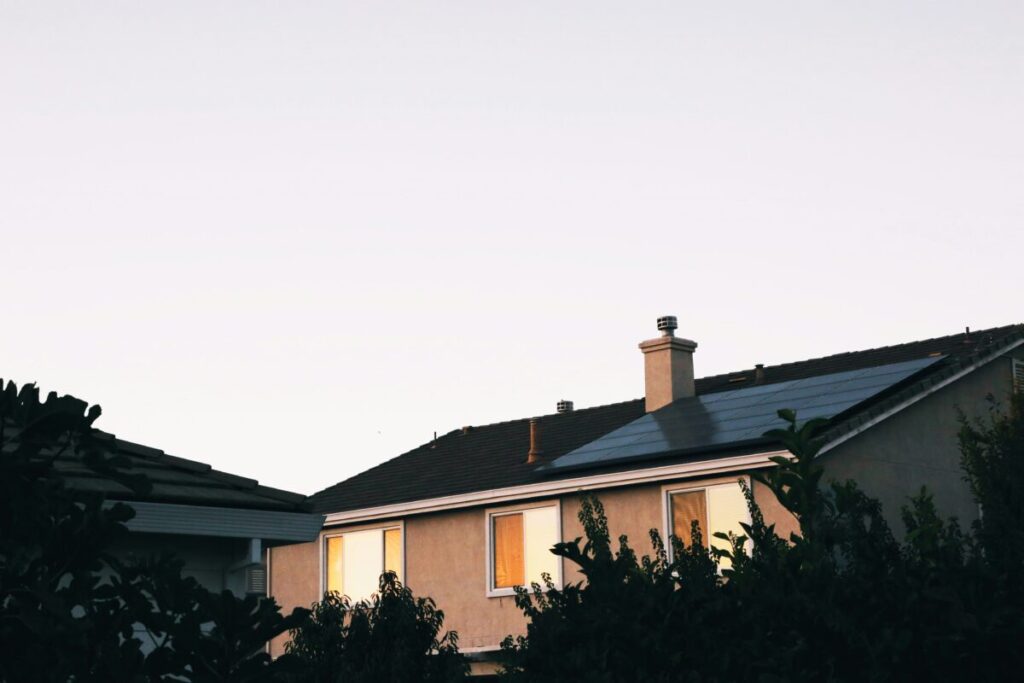 solar panels on a house rooftop