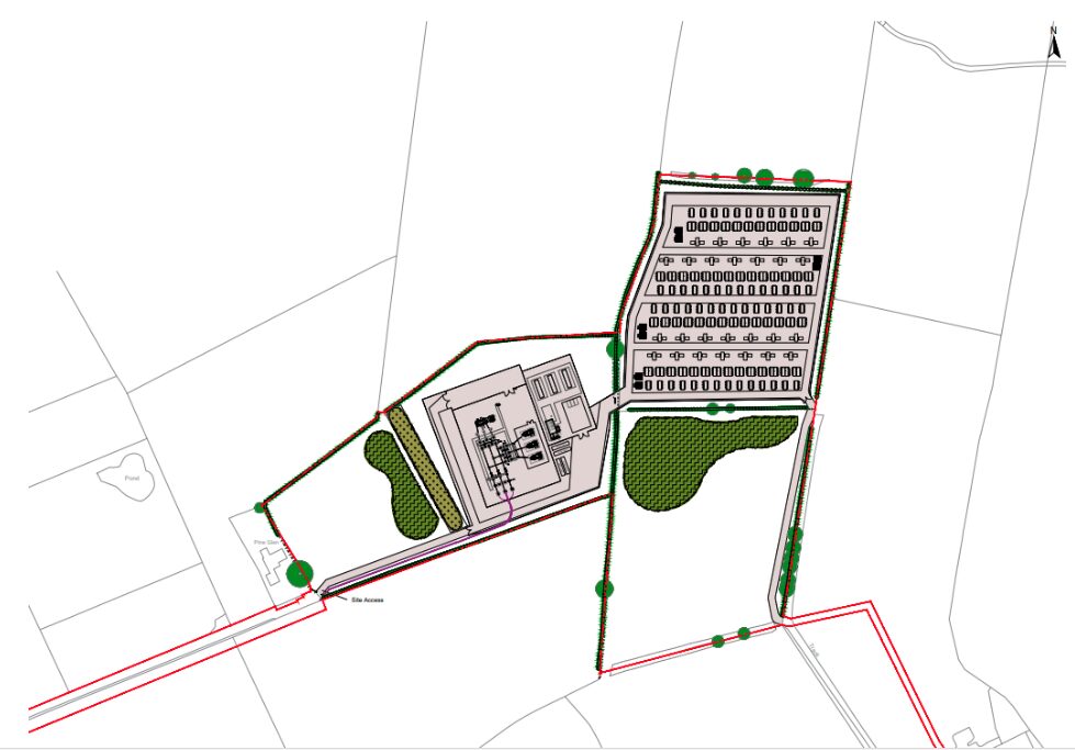 A planning drawing for a new BESS project