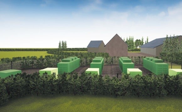 A visualization of a BESS site