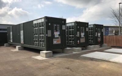 several BESS units lined up