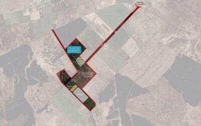 An overhead image of the Rigifa land indicating where the potential BESS project will go