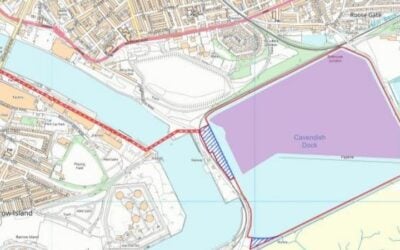 A map of the port with the proposed development mapped out