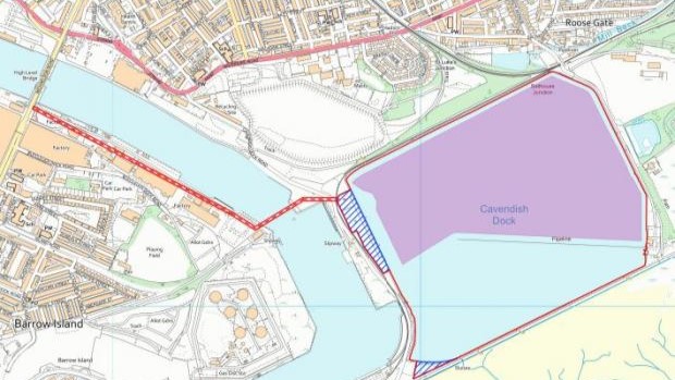 A map of the port with the proposed development mapped out