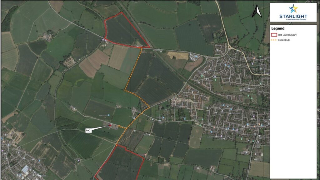 a birds eye map of the proposed development locations