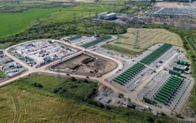 A BESS development under construction viewed from above