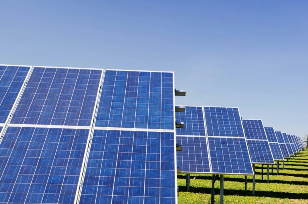 Solar panels close up